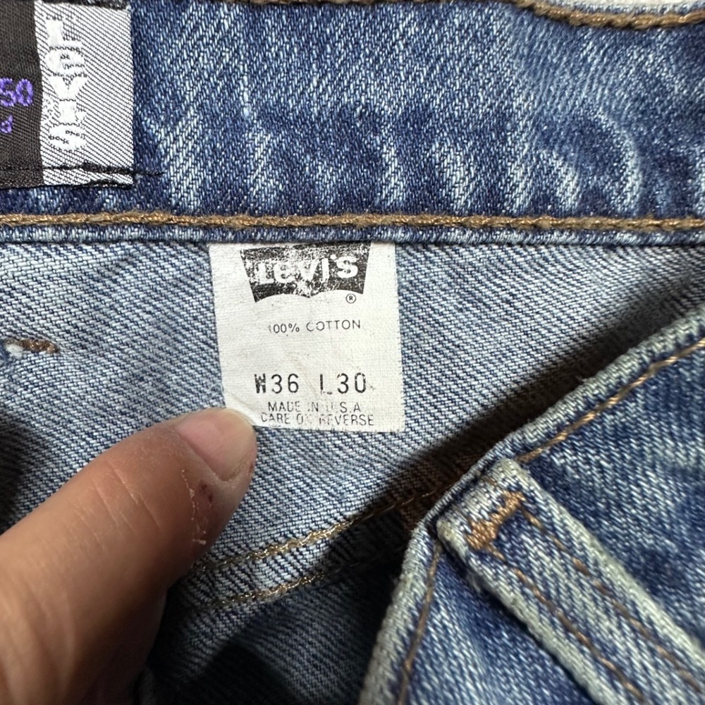 Vintage Levis SilverTab Baggy Jeans 36x30 Medium Wash Denim Made in USA 90s - Picture 6 of 13